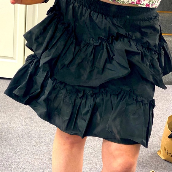Black Two-Tier Ruffle Skirt - Picture 2 of 5